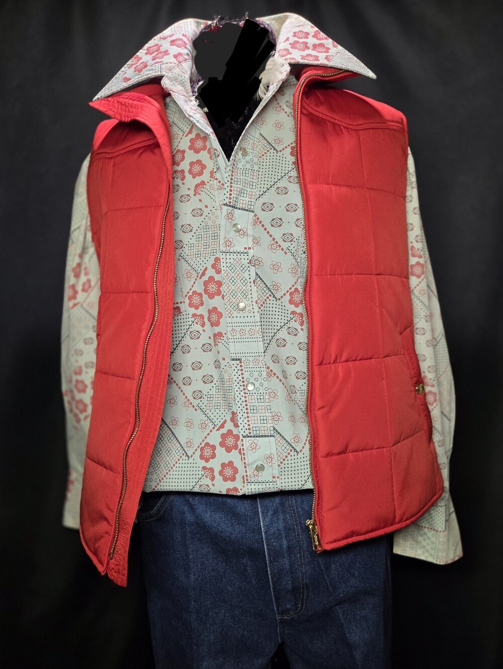 Men's Red Quilted Vest - Casual Layering Piece